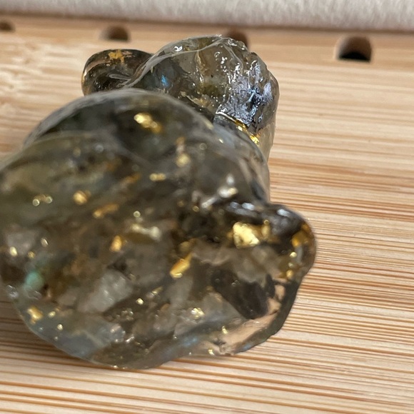 Natural Labradorite Cat With Gold Flakes – Approx. 2” Handmade Crystal Sculpture - Picture 10 of 10